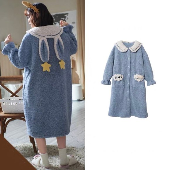 Cozy Plush Robe with Rabbit Ears - Picture 2 of 2